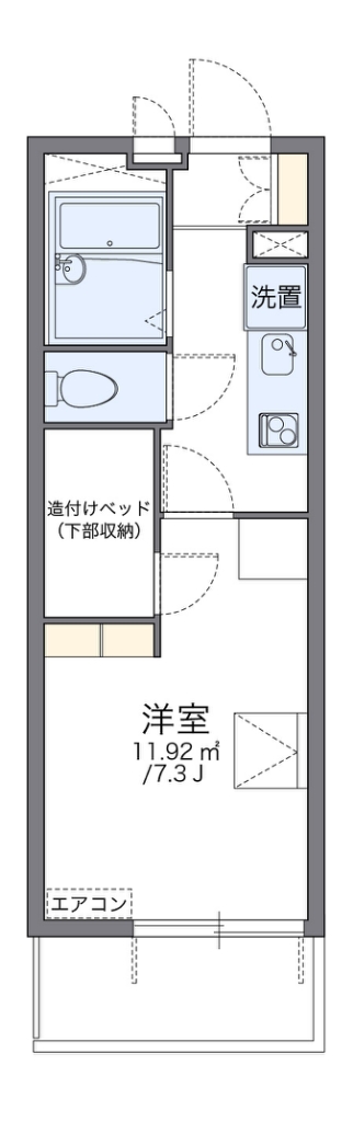レオパレス新座サンハイツ 代表的な間取のため実際の間取とは異なる場合があります