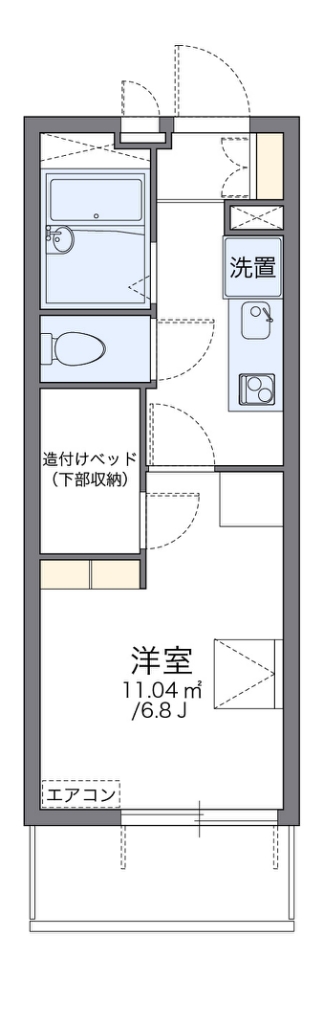 レオパレスサントーヨーⅡ 代表的な間取のため実際の間取とは異なる場合があります