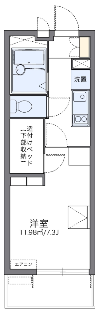 レオパレスダンディライオン 代表的な間取のため実際の間取とは異なる場合があります