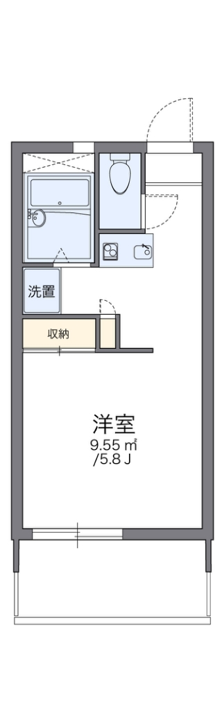 レオパレスヴィルヌーブ 代表的な間取のため実際の間取とは異なる場合があります