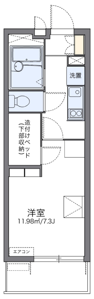 レオパレスダンディライオン 代表的な間取のため実際の間取とは異なる場合があります