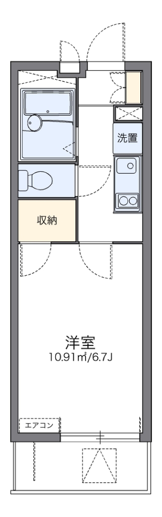 レオパレスウイング北坂戸 代表的な間取のため実際の間取とは異なる場合があります