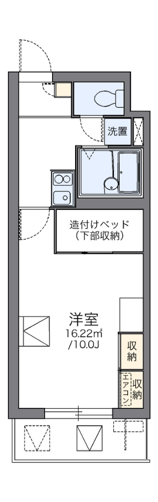 レオパレスパルコートＦ 代表的な間取のため実際の間取とは異なる場合があります