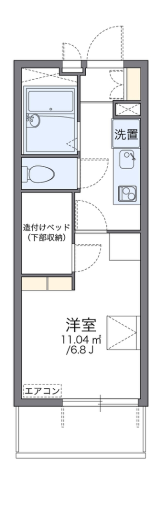 レオパレスアプロス 代表的な間取のため実際の間取とは異なる場合があります