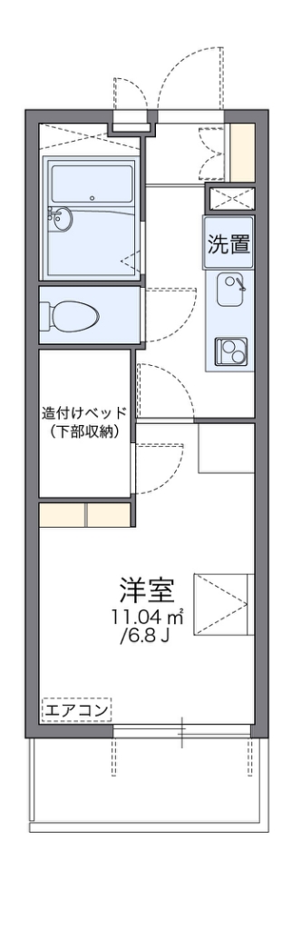 レオパレスアプロス 代表的な間取のため実際の間取とは異なる場合があります