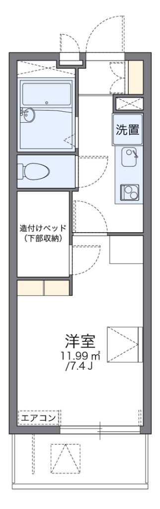 レオパレスアルテア日進 代表的な間取のため実際の間取とは異なる場合があります