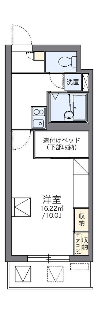 レオパレスパルコートＥ 代表的な間取のため実際の間取とは異なる場合があります