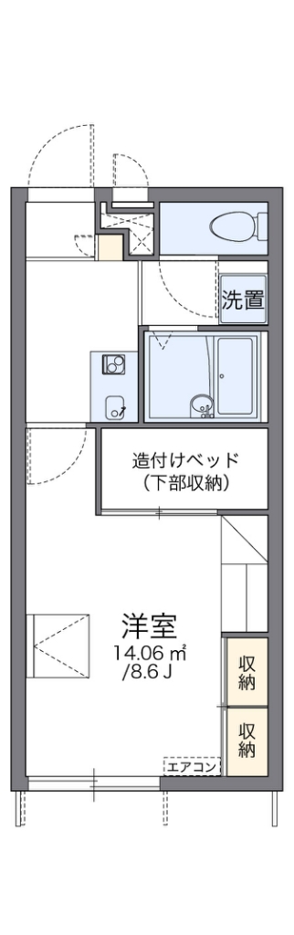 レオパレスイーハートーブ 間取り
