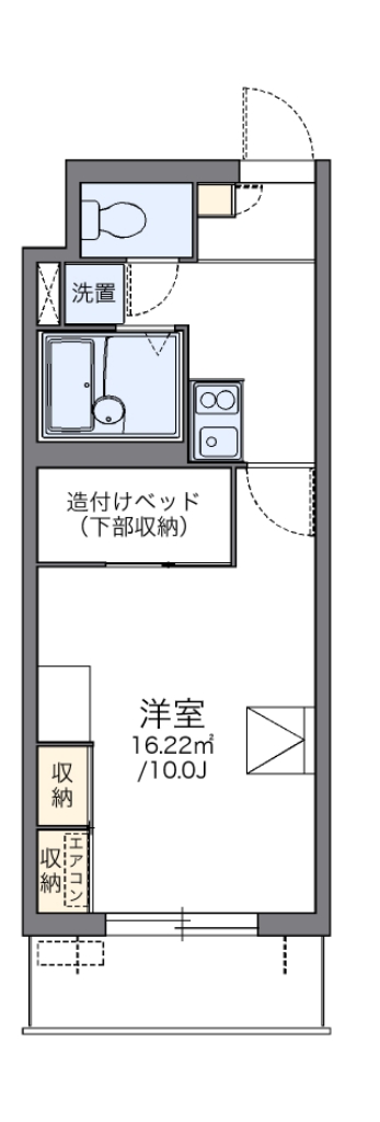 レオパレスパルコートＦ 代表的な間取のため実際の間取とは異なる場合があります