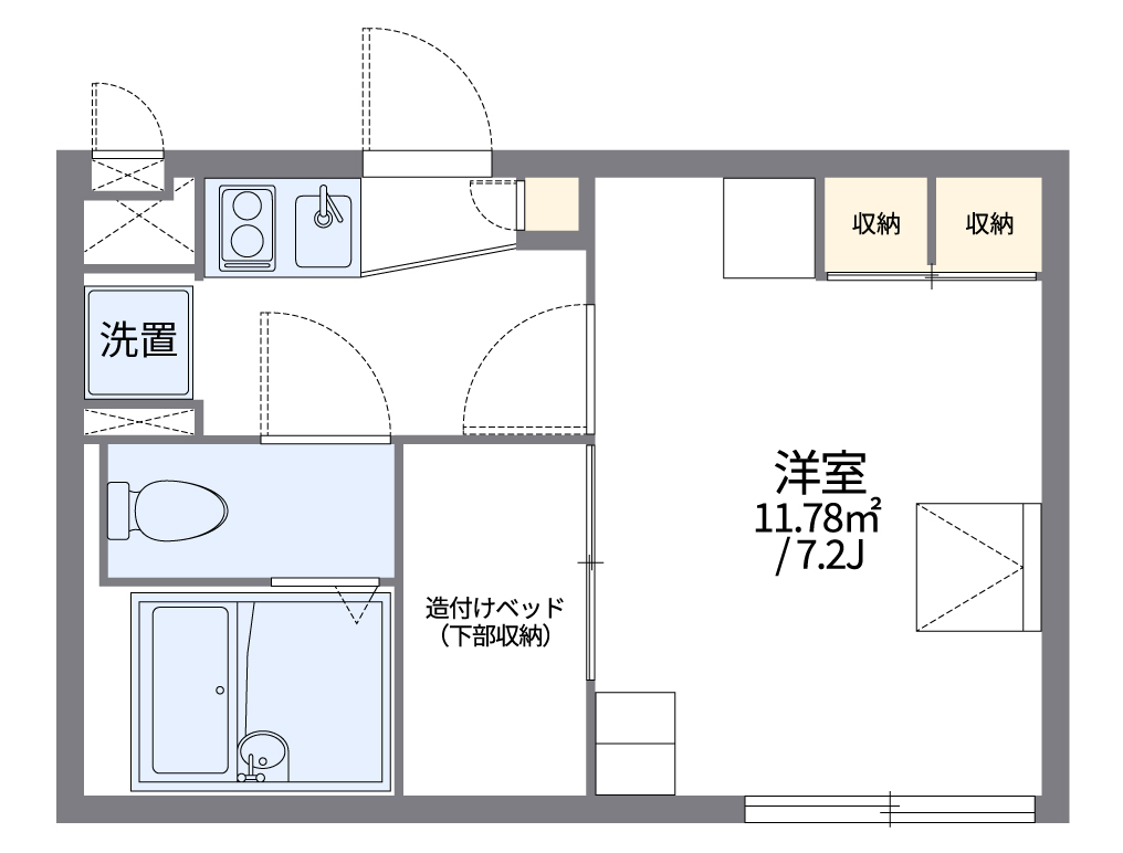 レオパレスフローラル北美町 間取り