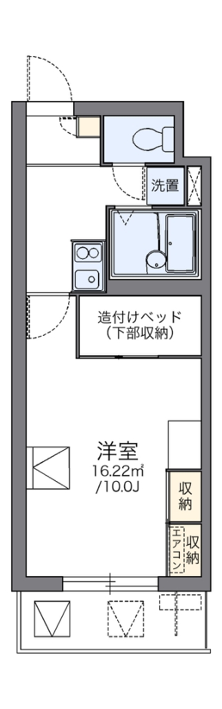 レオパレスパルコートＦ 代表的な間取のため実際の間取とは異なる場合があります