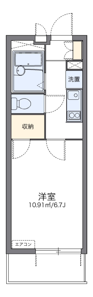 レオパレスウイング北坂戸 代表的な間取のため実際の間取とは異なる場合があります