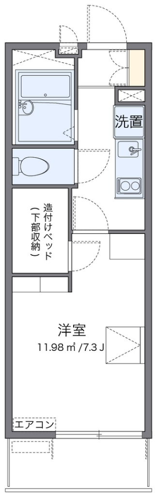 レオパレストレ 代表的な間取のため実際の間取とは異なる場合があります