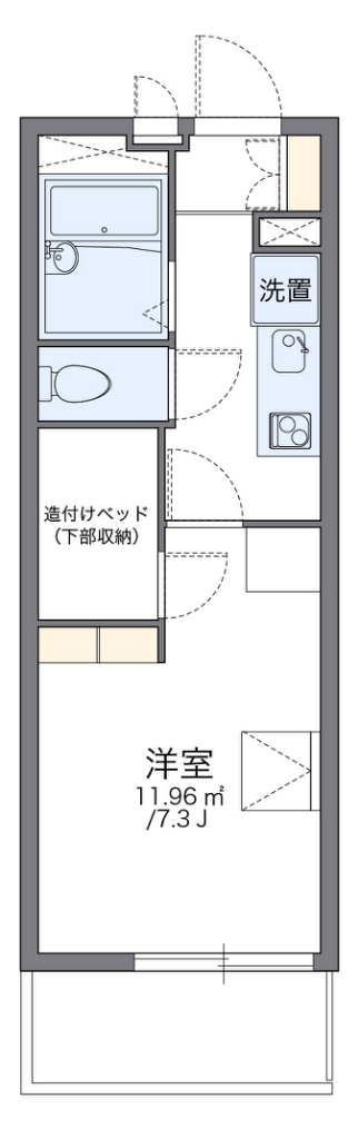 レオパレスインフィニティ 代表的な間取のため実際の間取とは異なる場合があります
