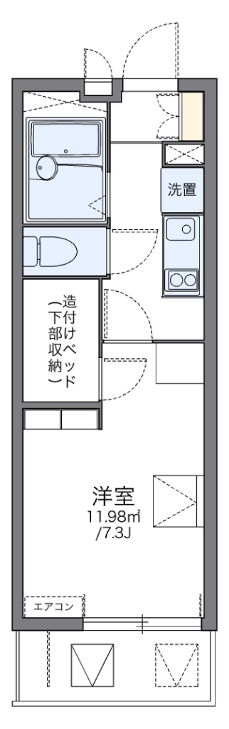 レオパレスアムール梅ヶ丘 代表的な間取のため実際の間取とは異なる場合があります