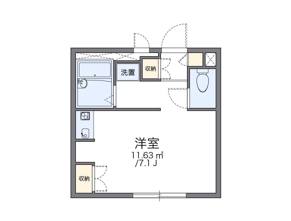 レオパレスしいのき 代表的な間取のため実際の間取とは異なる場合があります