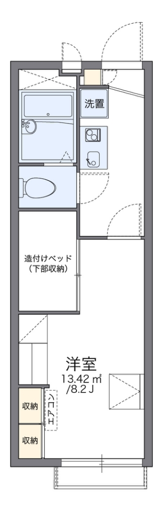 レオパレス霞ヶ関第二 代表的な間取のため実際の間取とは異なる場合があります
