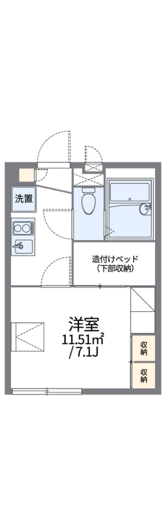 レオパレスブライト　ビューティ 代表的な間取のため実際の間取とは異なる場合があります