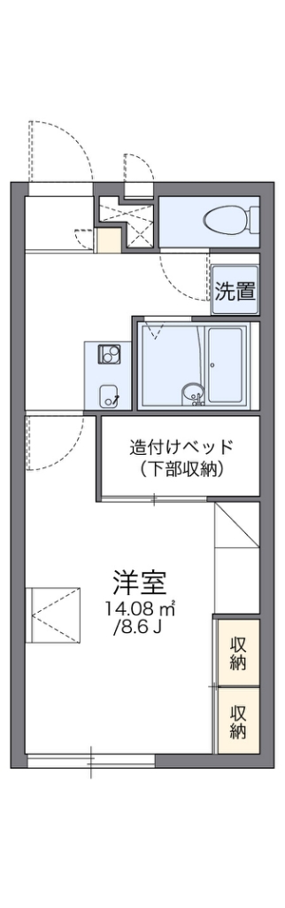 レオパレスソレイユⅡ 代表的な間取のため実際の間取とは異なる場合があります