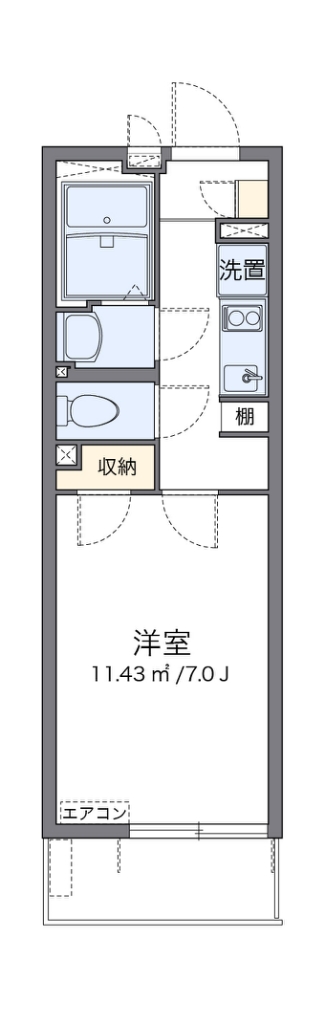クレイノＭＩＹＡＢＩ 代表的な間取のため実際の間取とは異なる場合があります
