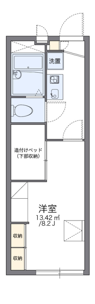 レオパレスアルシオネ 代表的な間取のため実際の間取とは異なる場合があります