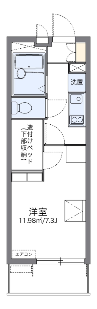 レオパレスグレースライン 代表的な間取のため実際の間取とは異なる場合があります