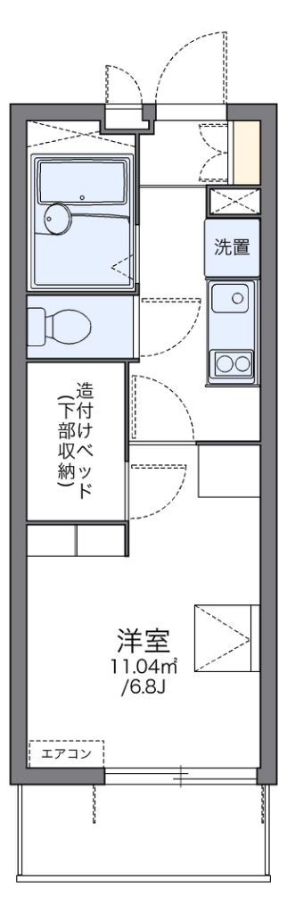 レオパレスカーネリアン片倉 代表的な間取のため実際の間取とは異なる場合があります