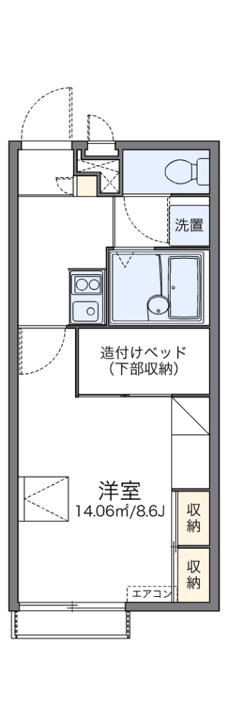 レオパレスフィオーレ 代表的な間取のため実際の間取とは異なる場合があります