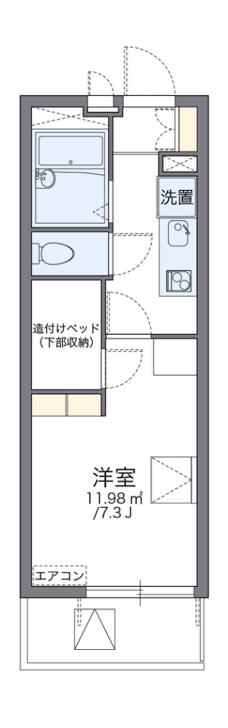 レオパレスカーサ　グリチーネ 代表的な間取のため実際の間取とは異なる場合があります