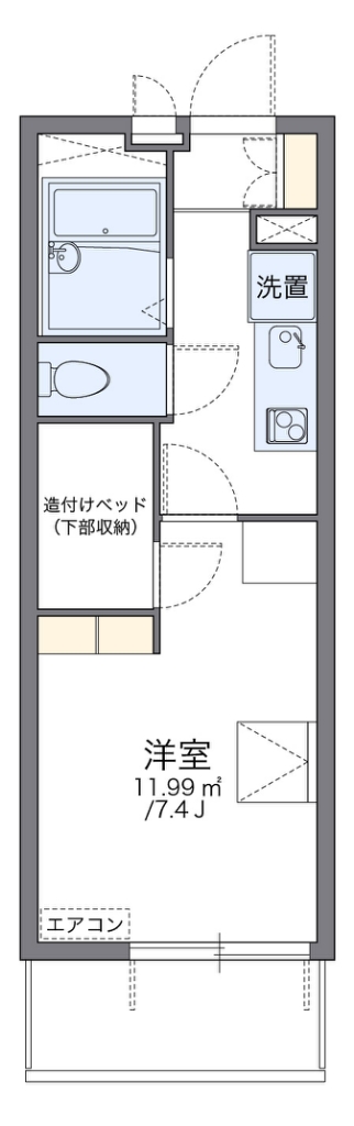 レオパレスリモーネⅡ 代表的な間取のため実際の間取とは異なる場合があります