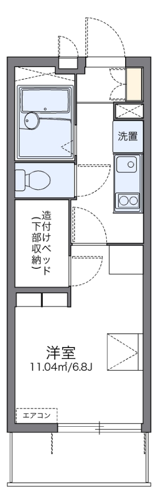 レオパレスＳｍｉｌｅ　Ｓ 代表的な間取のため実際の間取とは異なる場合があります